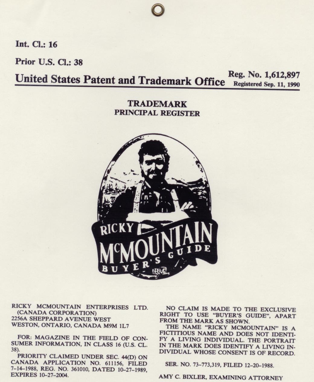 Ricky McMountain Trademark